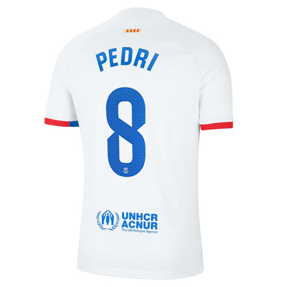 Pedri Barcelona Nike 2023/24 Away Jersey - White