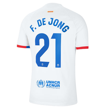 Frenkie de Jong Barcelona Nike 2023/24 Away Jersey - White