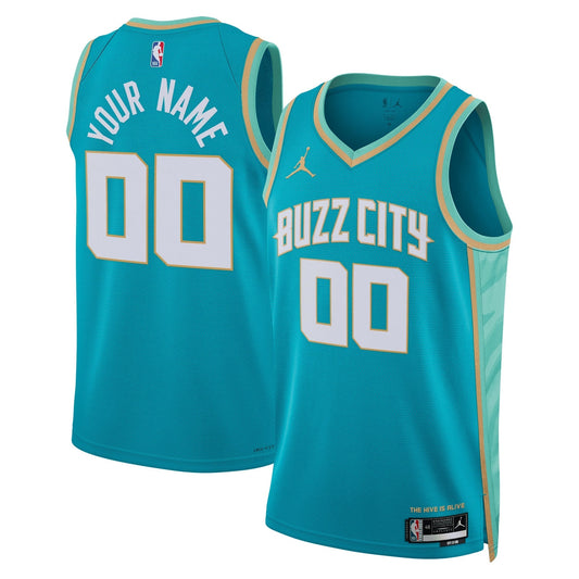 Charlotte Hornets Jordan Brand Unisex 2023/24 Custom Swingman Jersey - Teal - City Edition