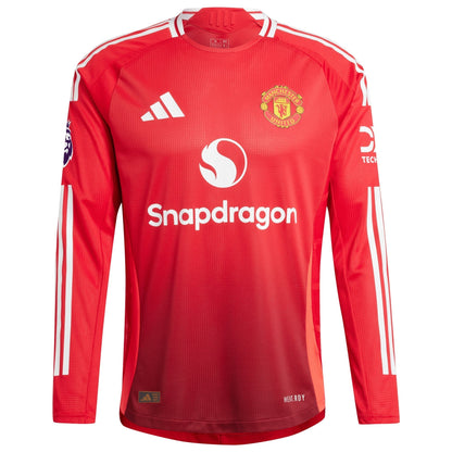 Bruno Fernandes Manchester United 2024/25 Home Long Sleeve Player Jersey - Red