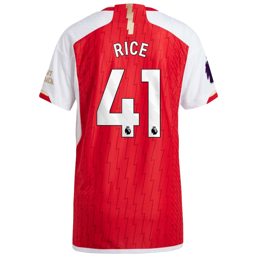 Declan Rice Arsenal adidas 2023/24 Home Player Jersey - Red