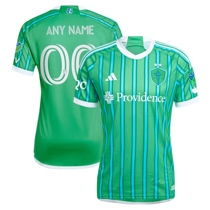 Seattle Sounders FC adidas 2024 The Anniversary Kit Authentic Custom Jersey – Green