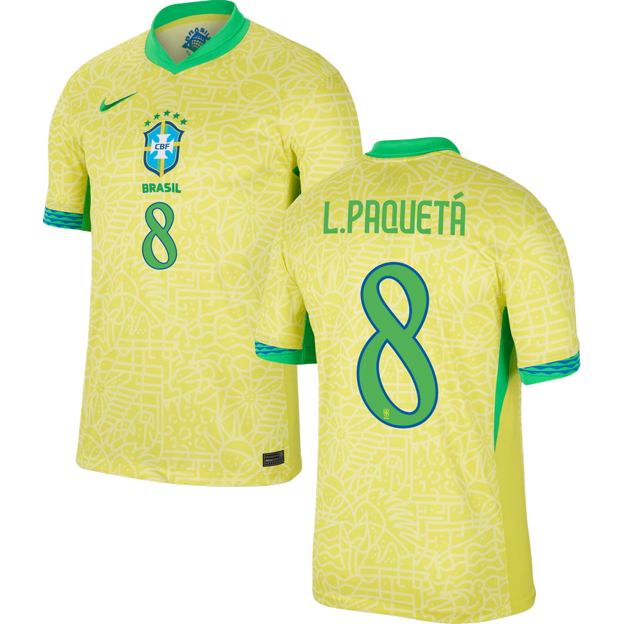 Brazil Home Stadium Jersey 2024 Men`s COPA AMERICA