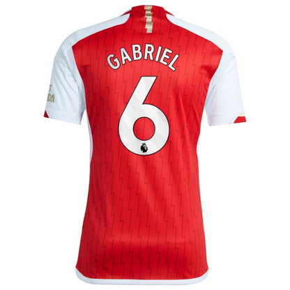 Arsenal Team 2023-24 with Gabriel 6 printing Jersey - Red