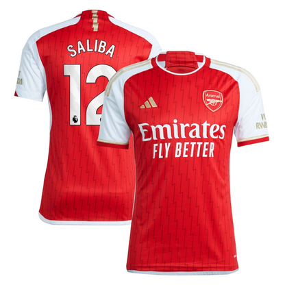 Arsenal Team 2023-24 with Saliba 12 printing Jersey - Red