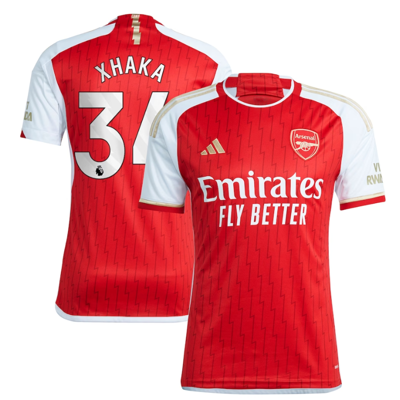 Arsenal Team 2023-24 with Xhaka 34 printing Jersey - Red