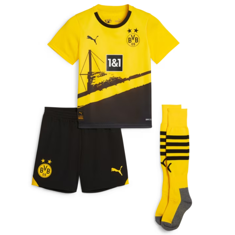 Borussia Dortmund Home Kids 2023-24 Custom Jersey - Yellow