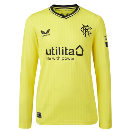 Glasgow Rangers Home Goalkeeper Shirt 2023-24 - Custom Jersey - Yellow