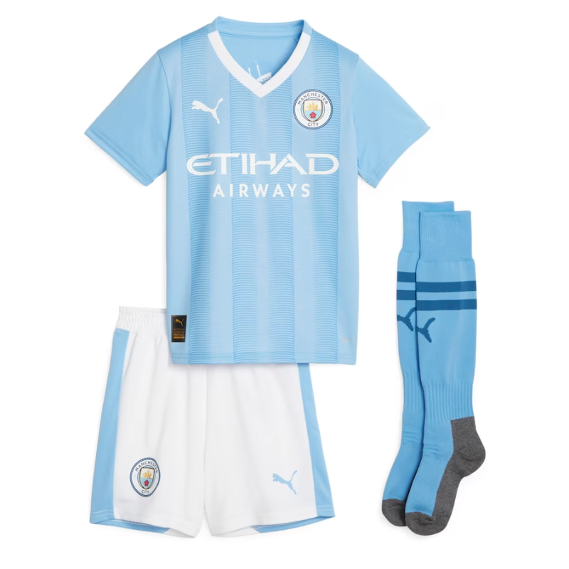 Manchester City Home Kids Puma 2023-24 Custom Jersey - Blue