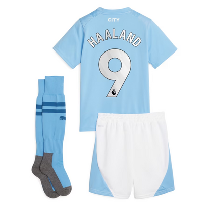 Manchester City Home Kids kit Puma 2023-24 Jersey Haaland 9 printing - Blue