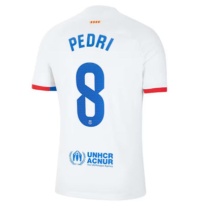 Pedri Barcelona 2023/24 Away Jersey - White