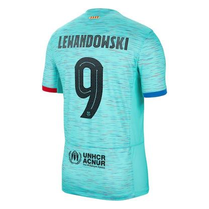 Robert Lewandowski Barcelona 2023/24 Third Jersey - Aqua