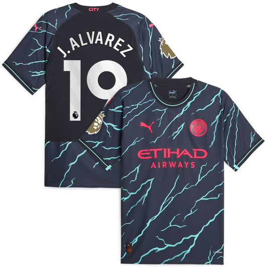 Julián Álvarez Manchester City Puma 2023/24 Third Player Jersey - Navy