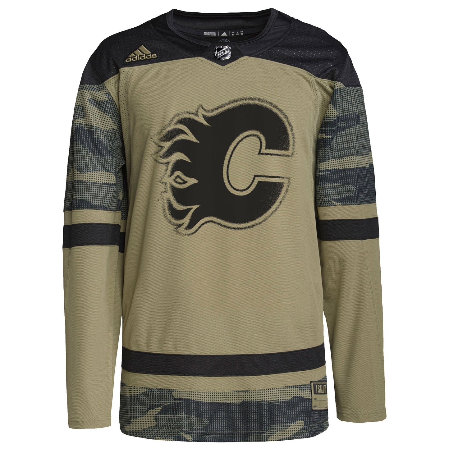 Calgary Flames adidas Logo Military Appreciation Team Custom Practice Jersey - Camo