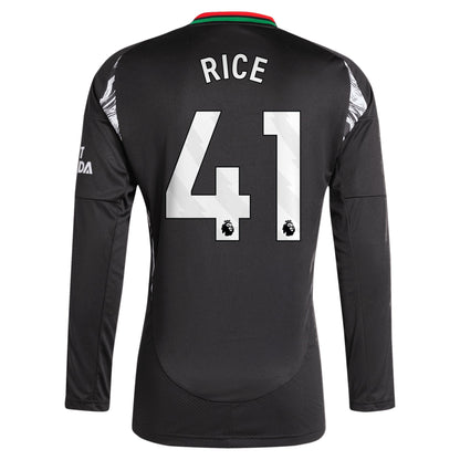 Arsenal adidas Away Shirt 2024-25 - Long Sleeve with Rice 41 printing Jersey - Black