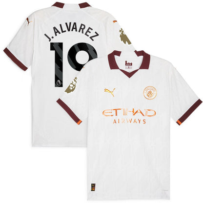 Julián Álvarez Manchester City Puma 2023/24 Away Player Jersey - White