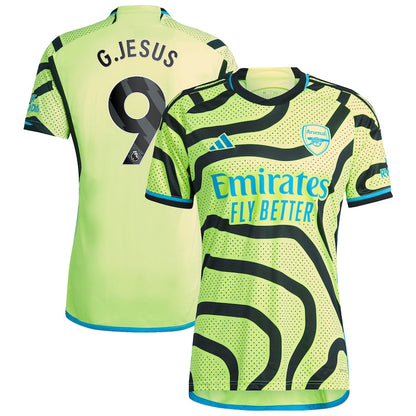 Gabriel Jesus Arsenal adidas 2023/24 Away Player Jersey - Yellow