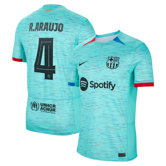 Ronald Araujo Barcelona Nike 2023/24 Third Jersey - Aqua