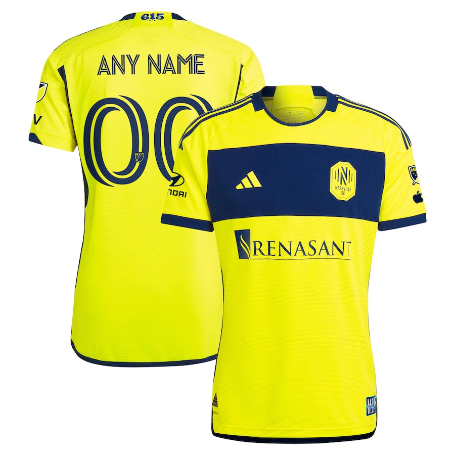 Nashville SC adidas 2024 The 615 Kit Authentic Custom Jersey - Yellow