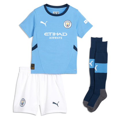 Manchester City PUMA Home Minikit 2024-25 with Foden 47 printing Jersey - Blue