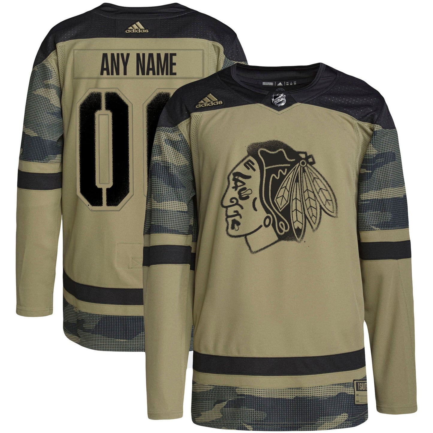 Chicago Blackhawks adidas Military Appreciation Team Custom Practice Jersey - Camo