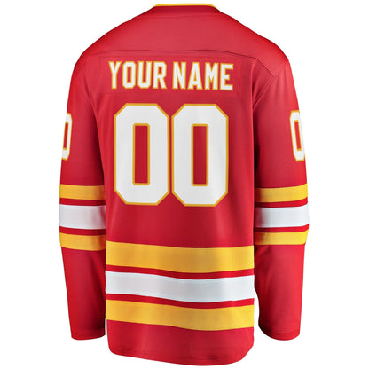 Calgary Flames Fanatics Home Breakaway Custom Jersey - Red