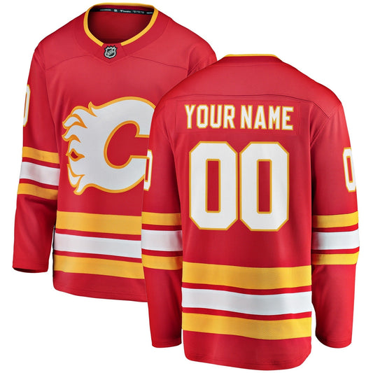 Calgary Flames Fanatics Home Breakaway Custom Jersey - Red