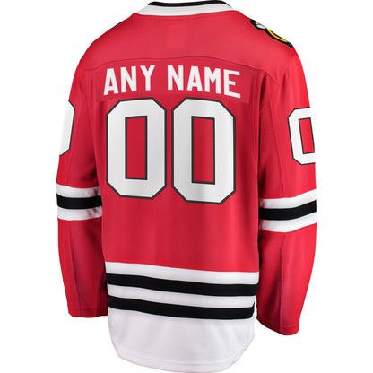 Chicago Blackhawks Fanatics Home Breakaway Custom Jersey - Red