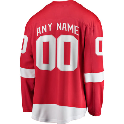 Detroit Red Wings Fanatics Home Breakaway Custom Jersey - Red