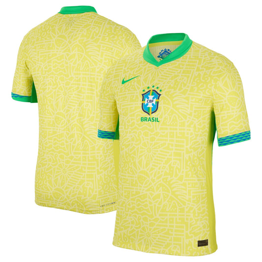 Brazil National Team Nike 2024 Home Match Custom Jersey – Yellow