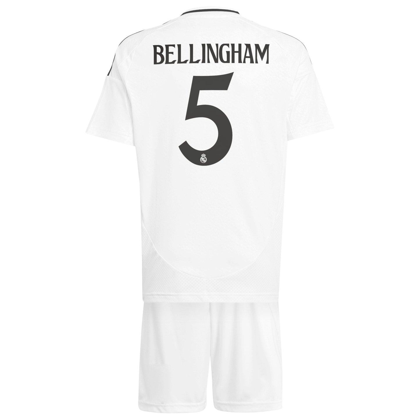 Real Madrid adidas Home Kids 2024-25 with Bellingham 5 printing Jersey - White