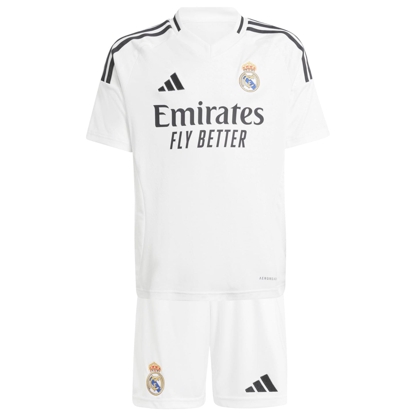 Real Madrid adidas Home Youthkit 2024-25 with Vini Jr. 7 printing Jersey - White